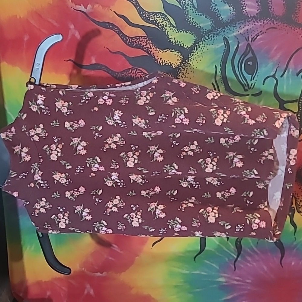 Flowered, turtleneck crop-top